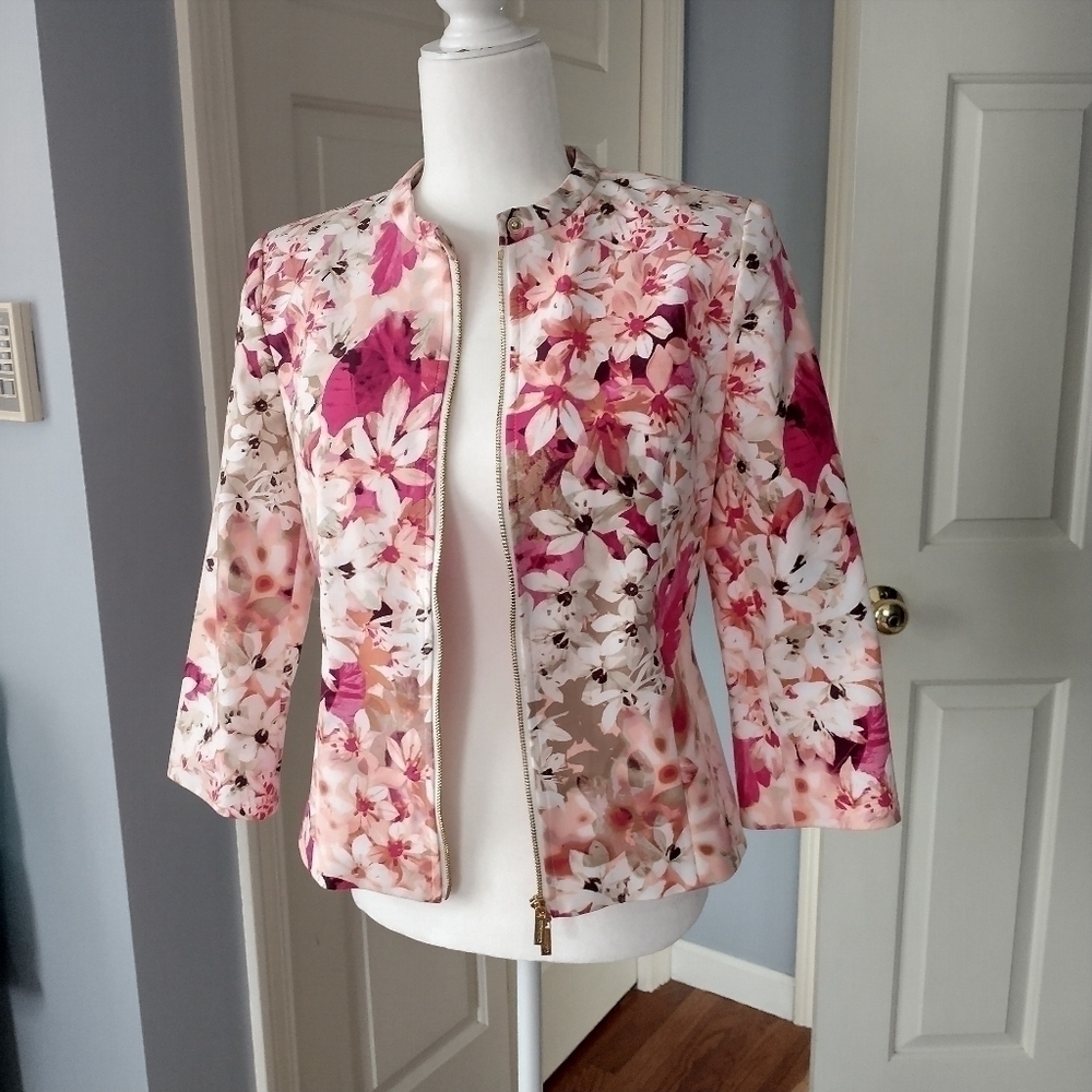 Calvin Klein Floral Fitted Jacket 6